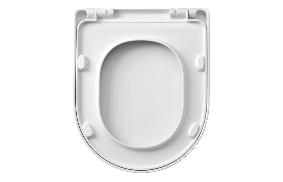 Celanto white soft-close toilet seat with hinge clips