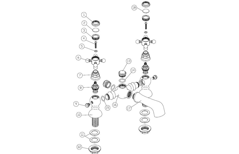 Tedlow Bath Filler - Brushed Brass