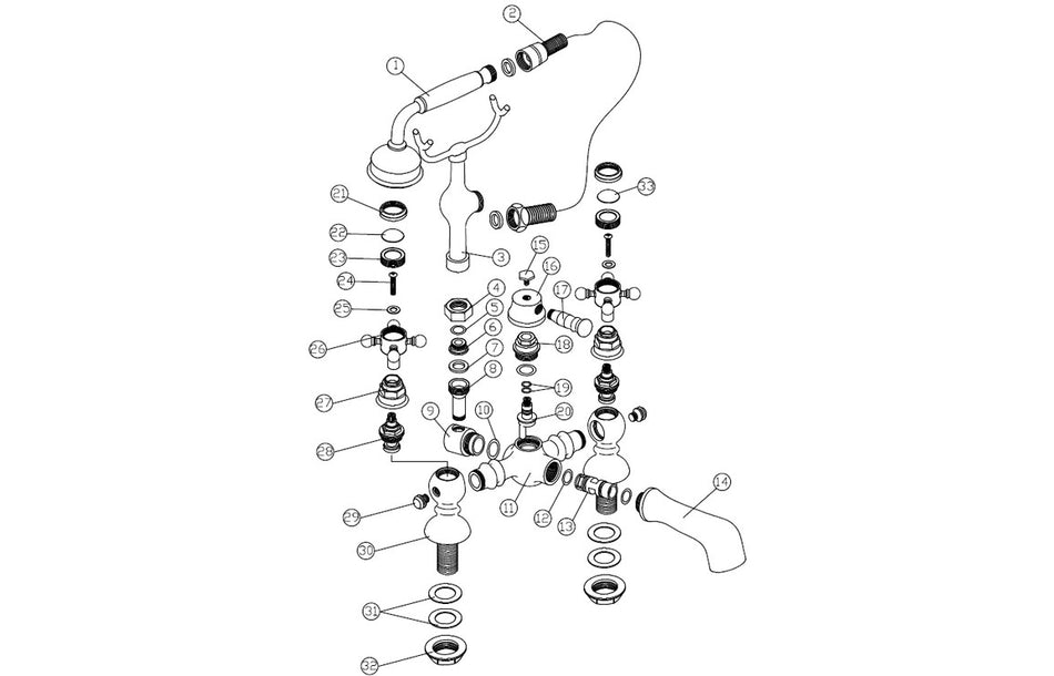 Tedlow Bath/Shower Mixer & Shower Kit - Brushed Brass