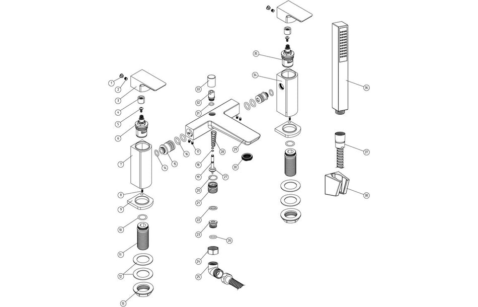 Bario Bath/Shower Mixer - Chrome