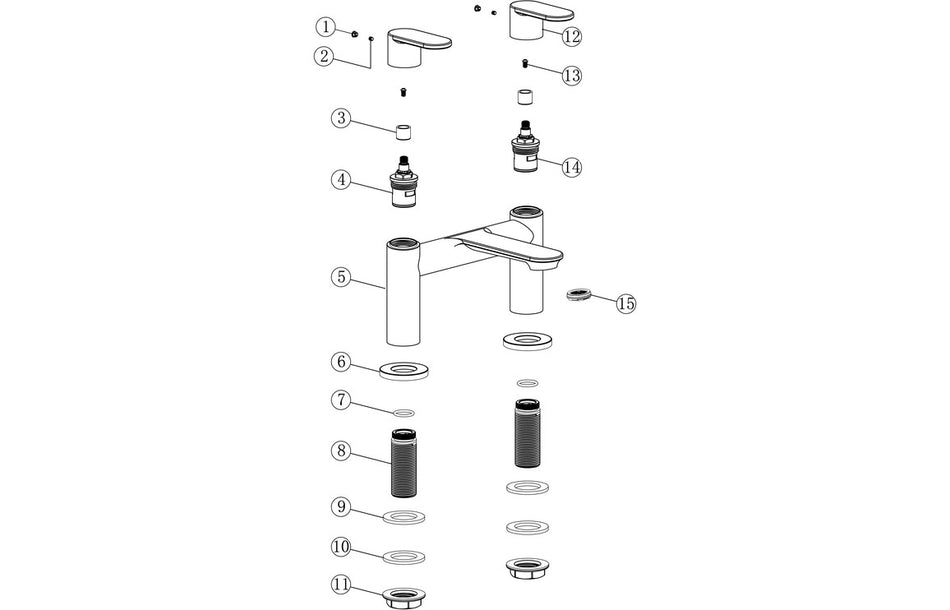 Loira Bath Filler - Chrome