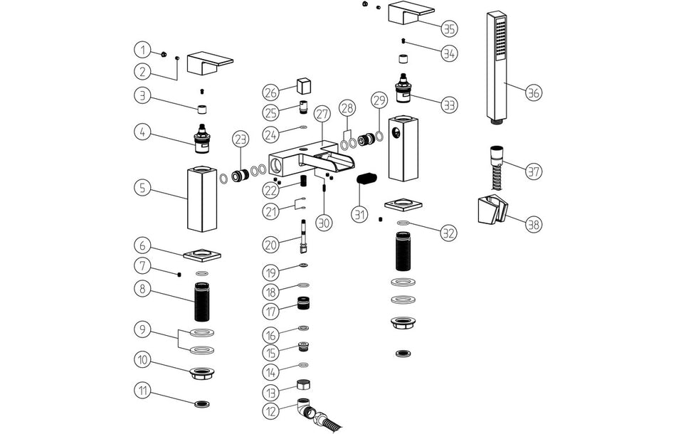 Merne Bath/Shower Mixer - Chrome