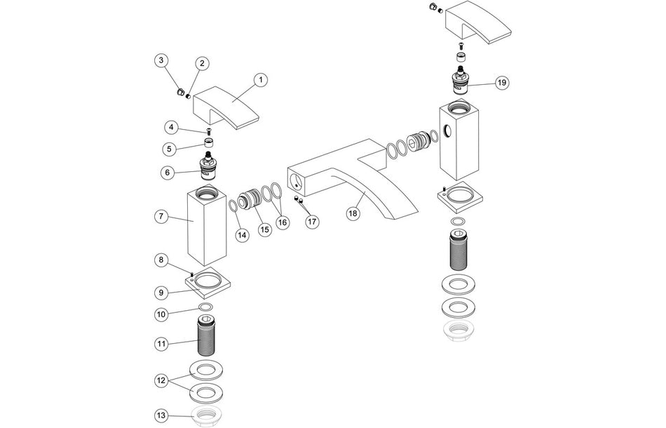Cosica Bath Filler - Chrome