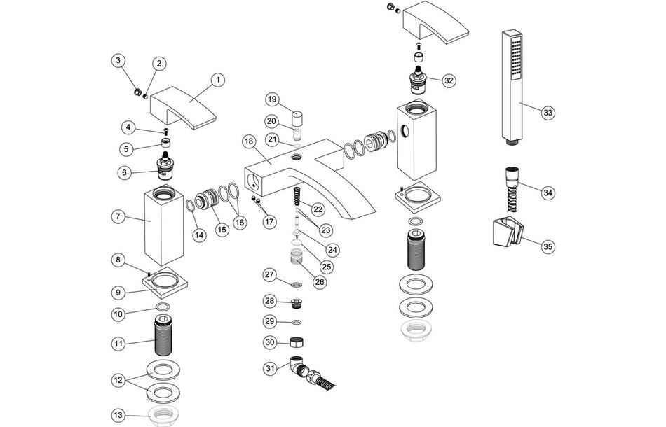 Cosica Bath/Shower Mixer - Chrome