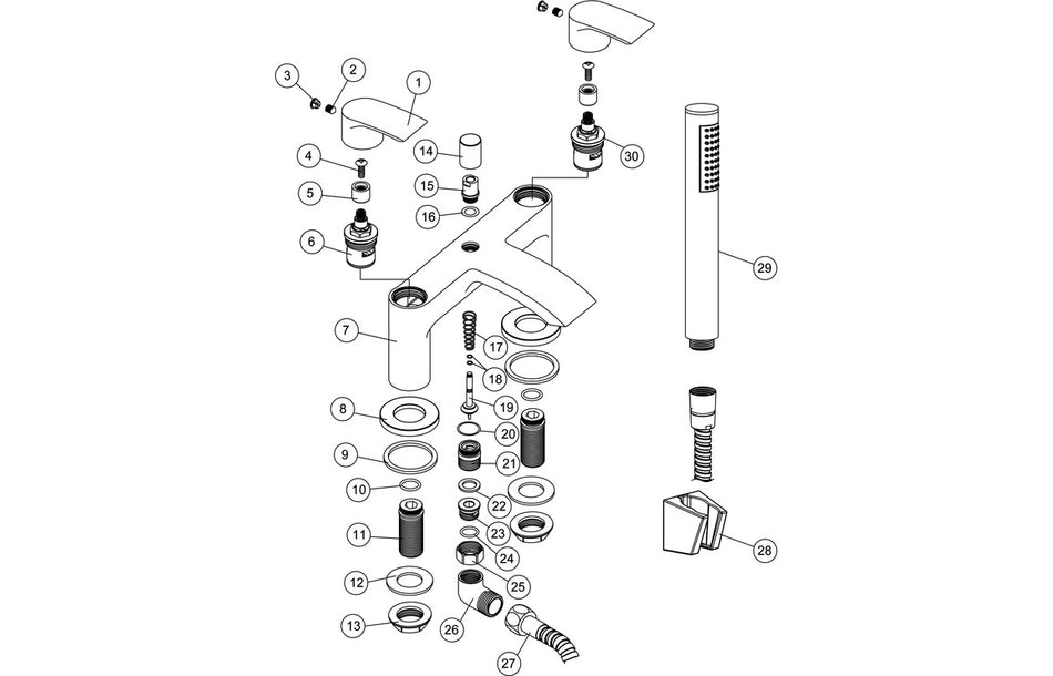 Vesco Bath/Shower Mixer - Chrome