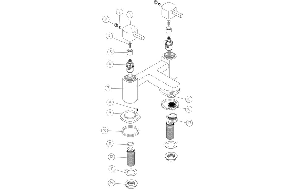 Toulen Bath Filler - Chrome
