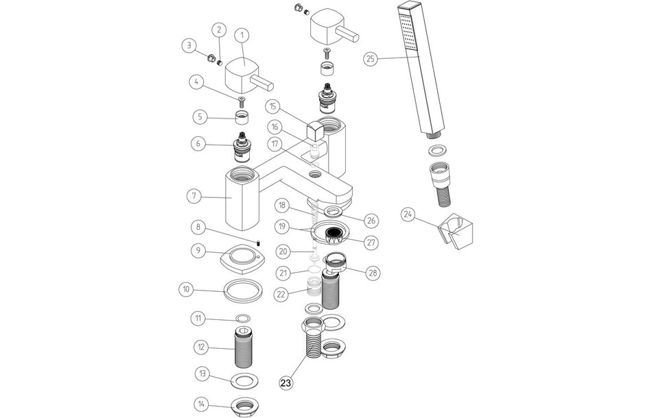 Toulen Bath/Shower Mixer - Chrome