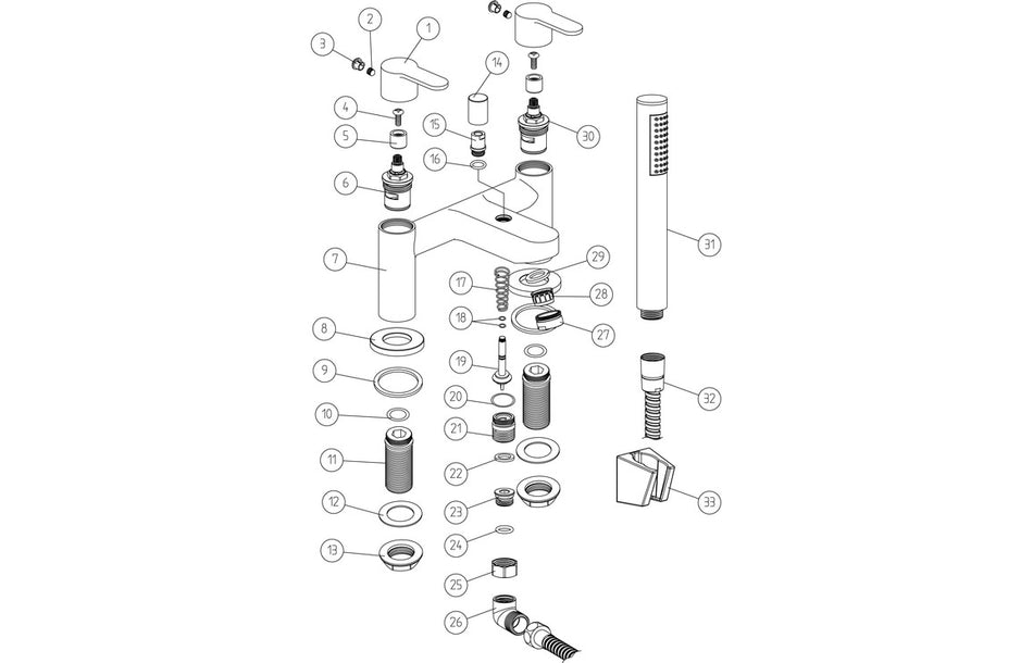 Abeno Bath/Shower Mixer & Shower Kit - Chrome