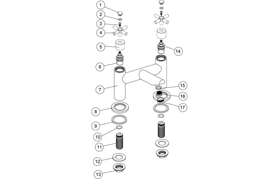 Oford Bath Filler - Chrome