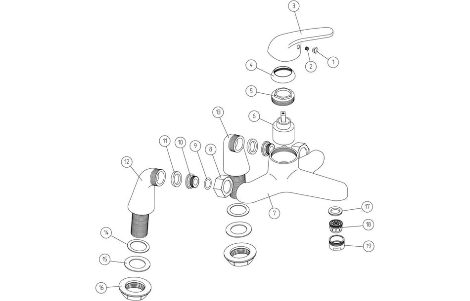 Nirola Bath Filler - Chrome