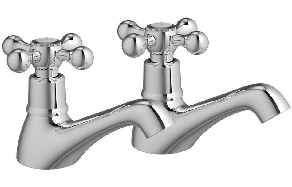 Solten Bath Pillar Taps - Chrome