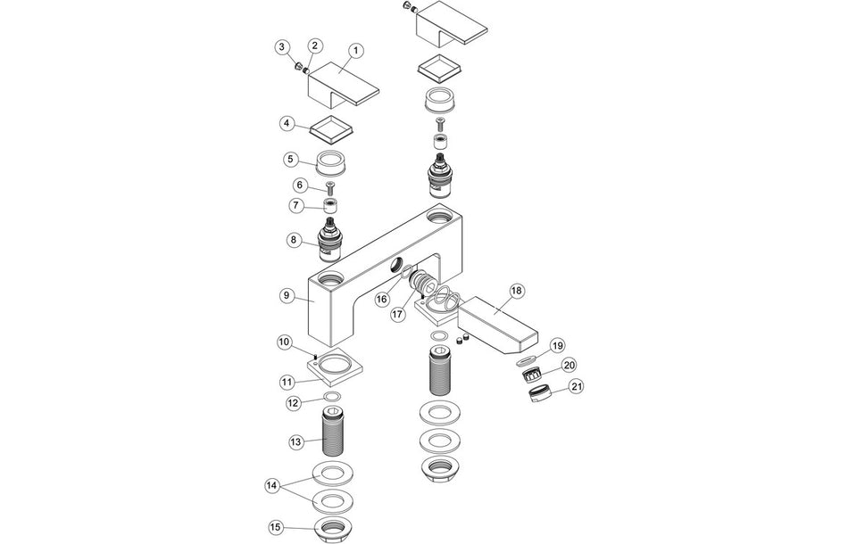 Onza Bath Filler - Chrome