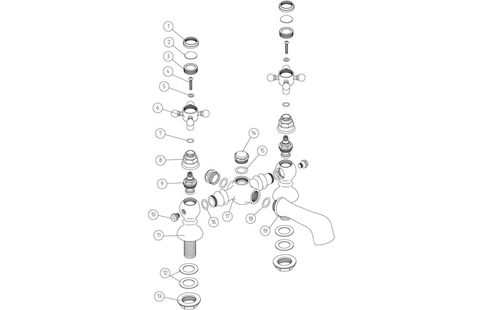 Tedlow Bath Filler - Chrome