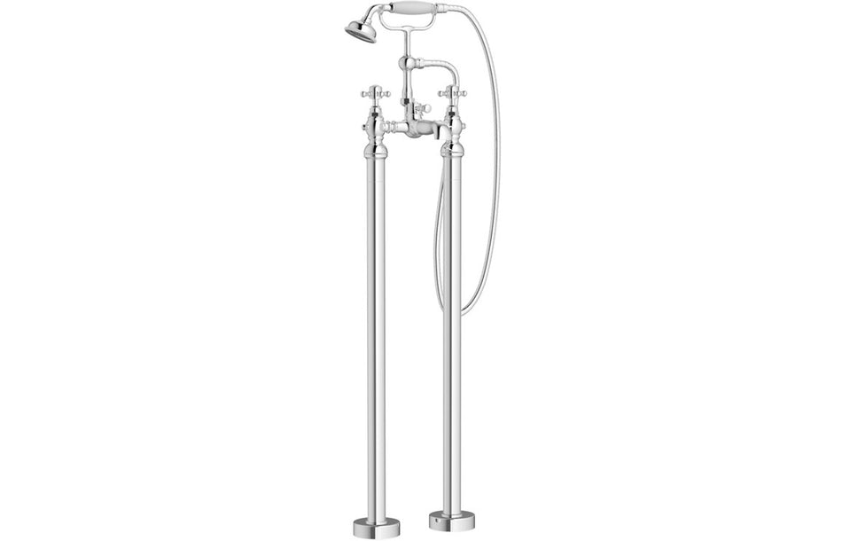 Tedlow Floor Standing Bath/Shower Mixer & Shower Kit - Chrome