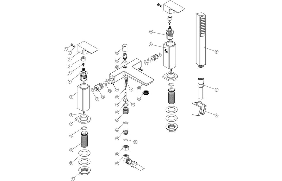 Bario Bath/Shower Mixer - Brushed Bronze