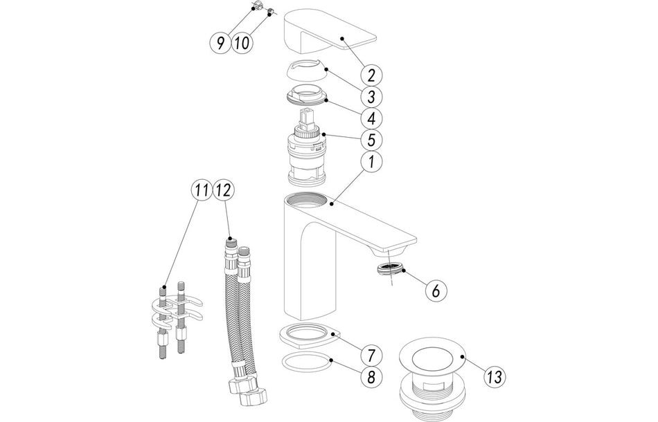 Belona Basin Mixer & Waste - Chrome
