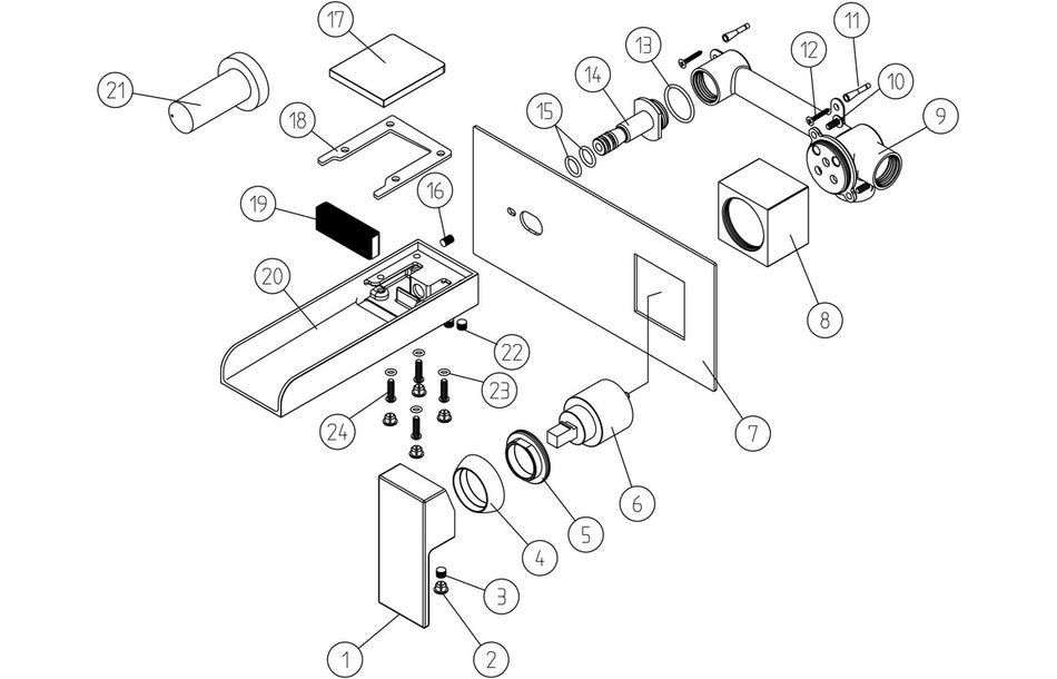 Merne Wall Mounted Basin Mixer - Chrome