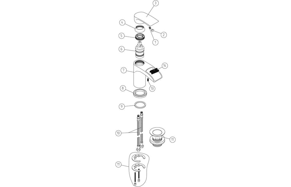 Rims Basin Mixer - Chrome