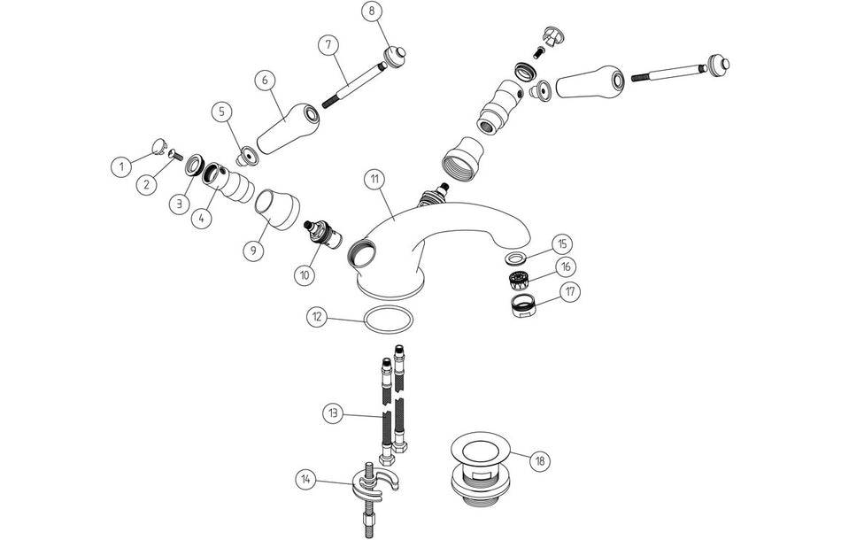 Milom Basin Mixer - Chrome