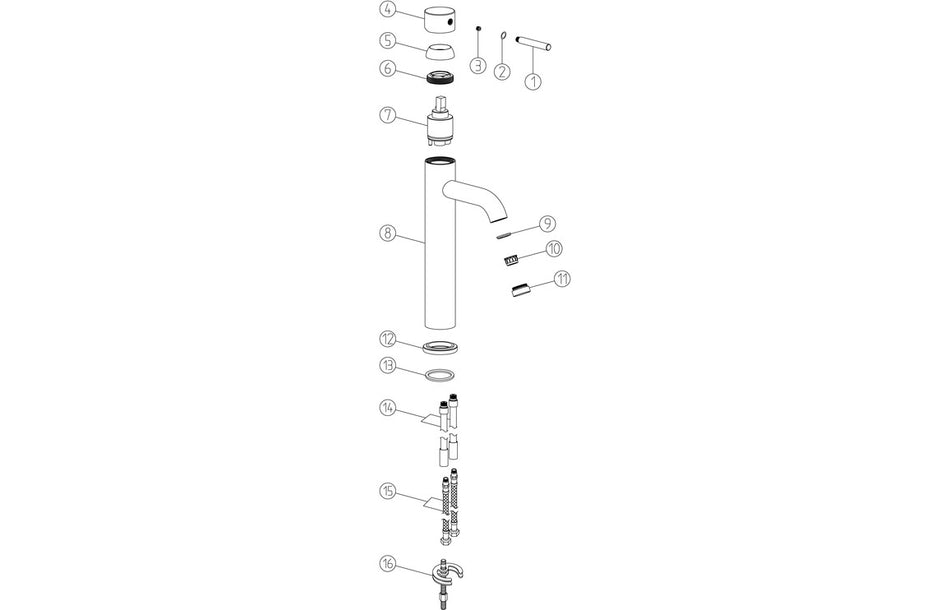 Pescera Tall Basin Mixer - Brushed Bronze