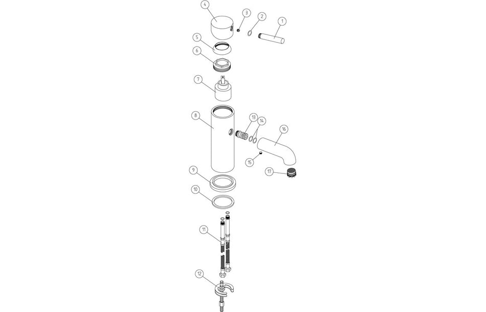 Pescera Basin Mixer & Waste - Brushed Brass