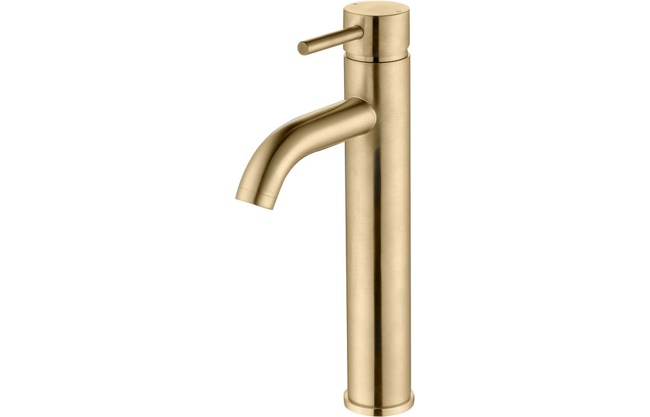Pescera Tall Basin Mixer - Brushed Brass