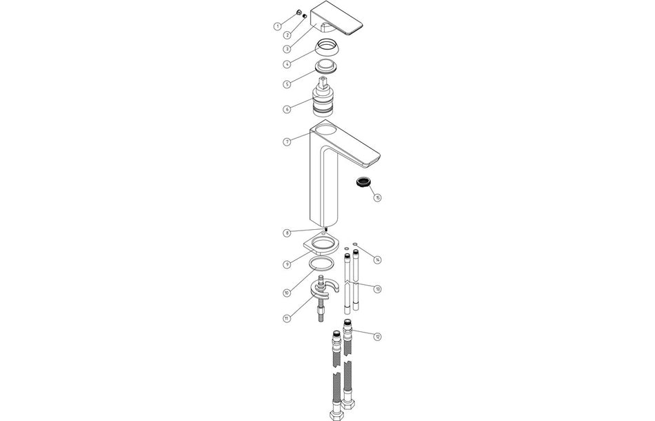 Bario Tall Basin Mixer - Brushed Brass