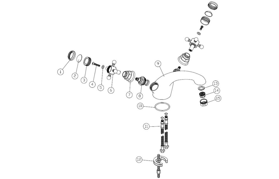 Tedlow Basin Mixer & Pop Up Waste - Brushed Brass