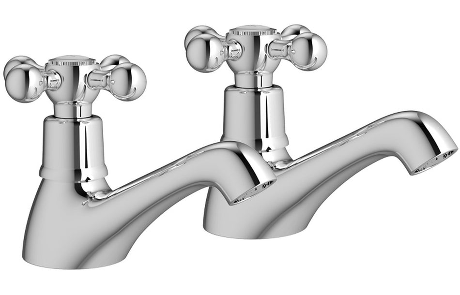 Solten Basin Pillar Taps - Chrome