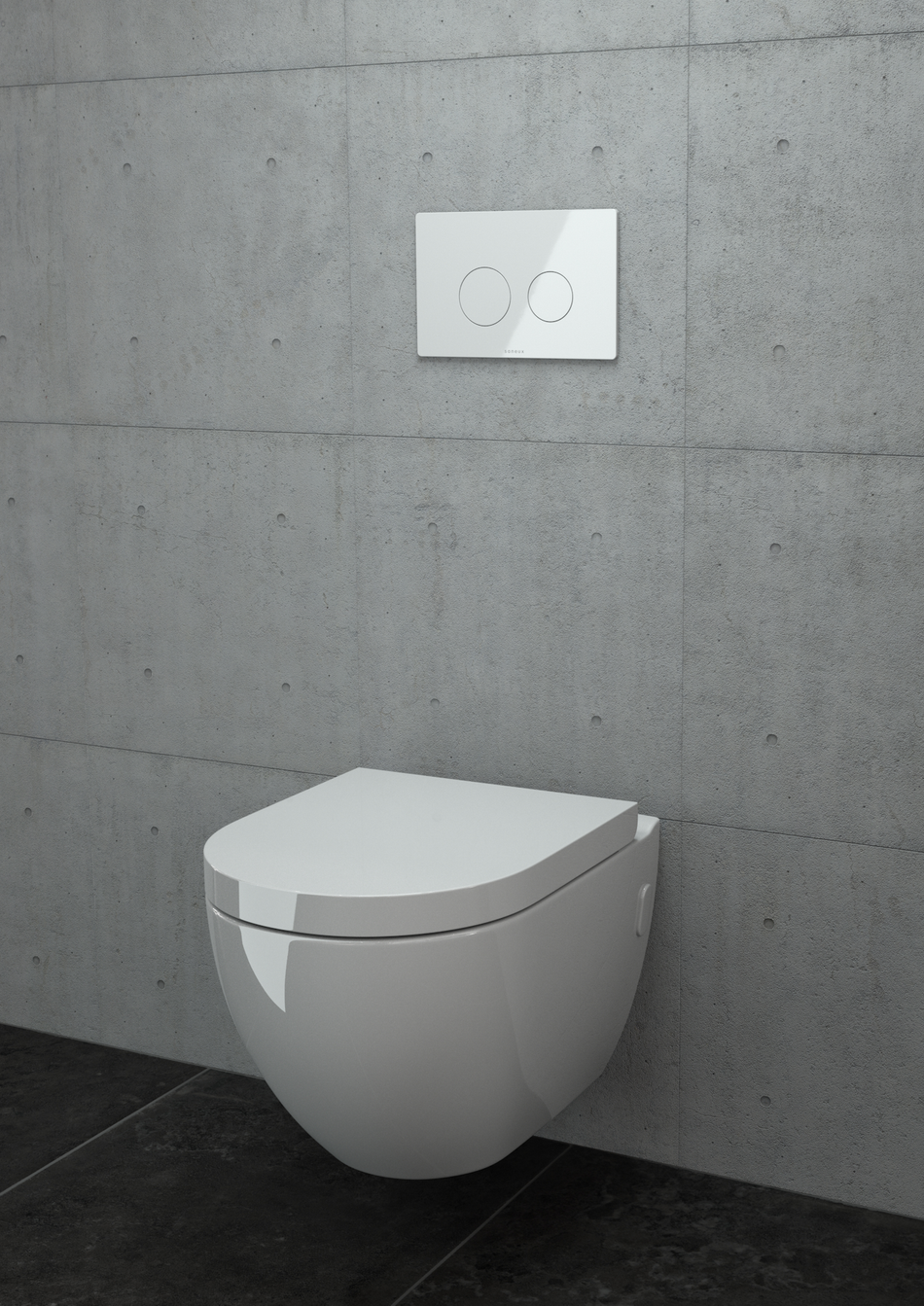 Toiler Flush Plate - FLUSHE 2.0 dot flush plate - Gloss White