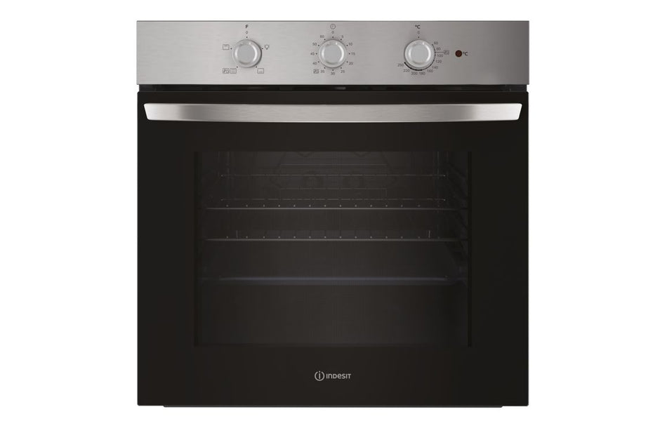 Indesit IO 232H X UK Built-In Single Electric Oven, 71L Capacity, A Energy Rating, Hydrolytic Cleaning – Stainless Steel