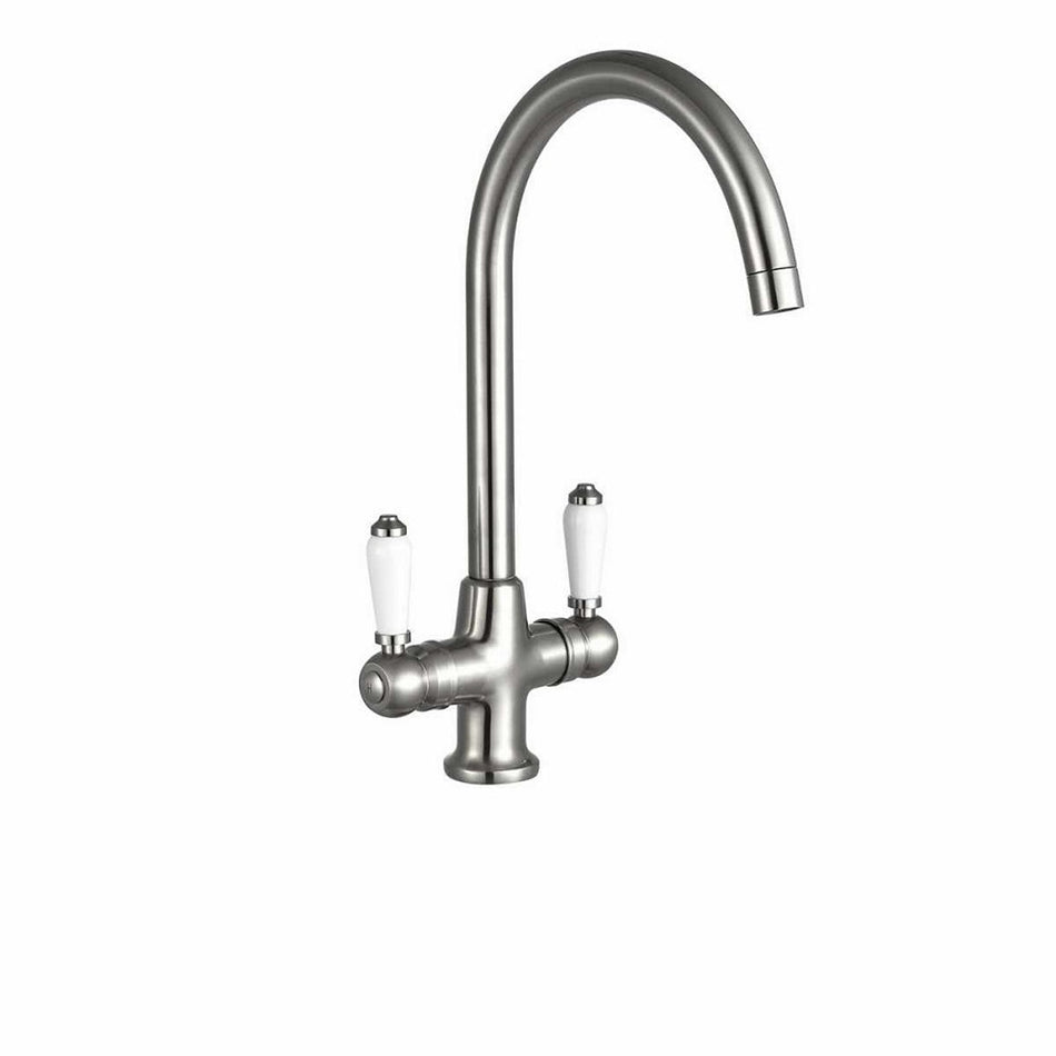 Kartell Traditional Kitchen Sink Mixer Tap in Brushed Steel