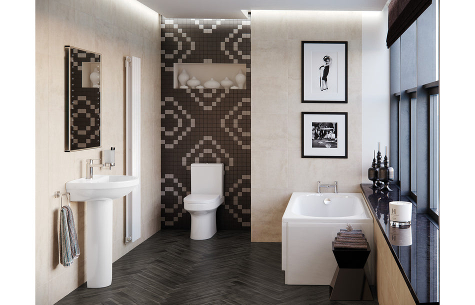 Laures 500x390mm 1TH Basin & Full Pedestal