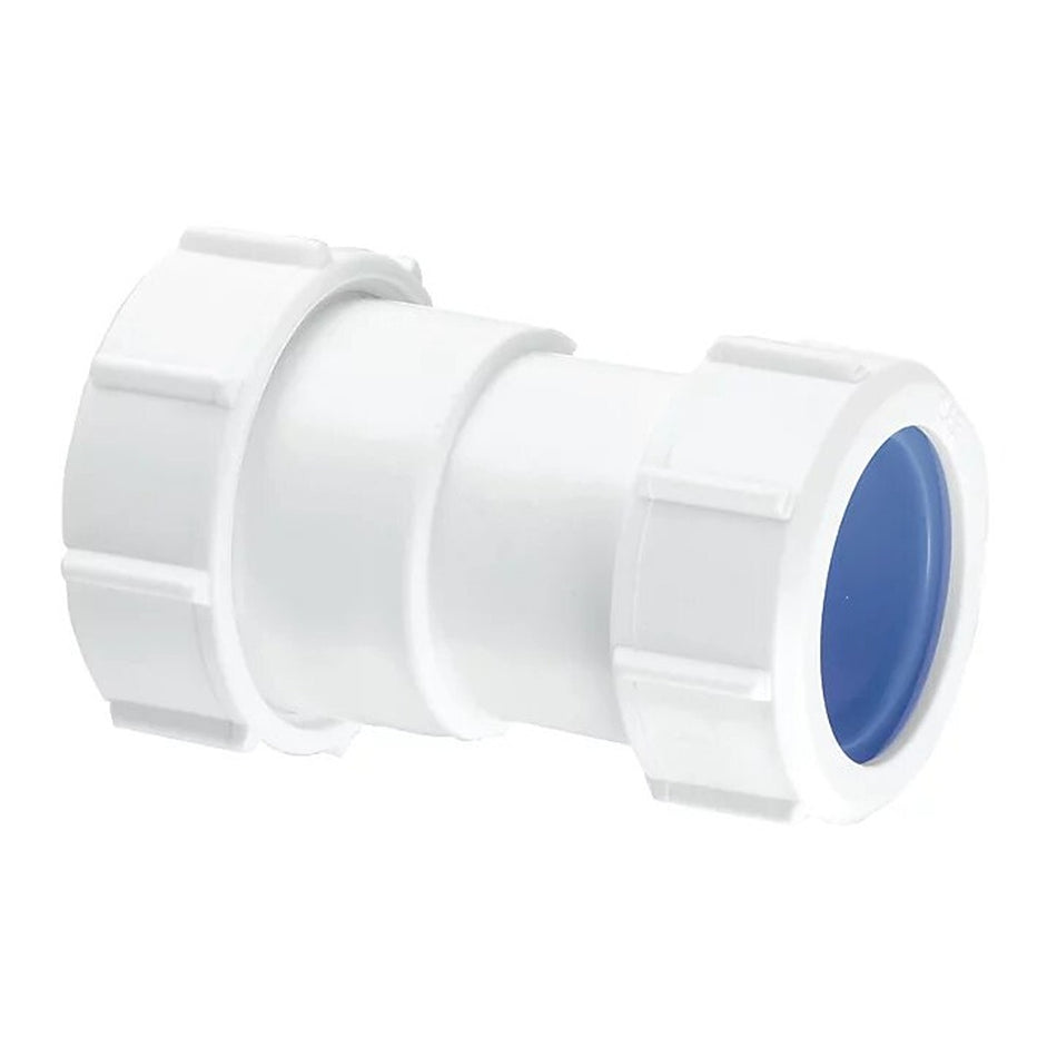 MCALPINE T28L-ISO COMPRESSION CONNECTION STRAIGHT CONNECTOR WHITE 40MM X 38MM