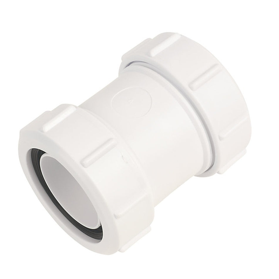 MCALPINE T28M STRAIGHT CONNECTOR WHITE 40MM X 40MM