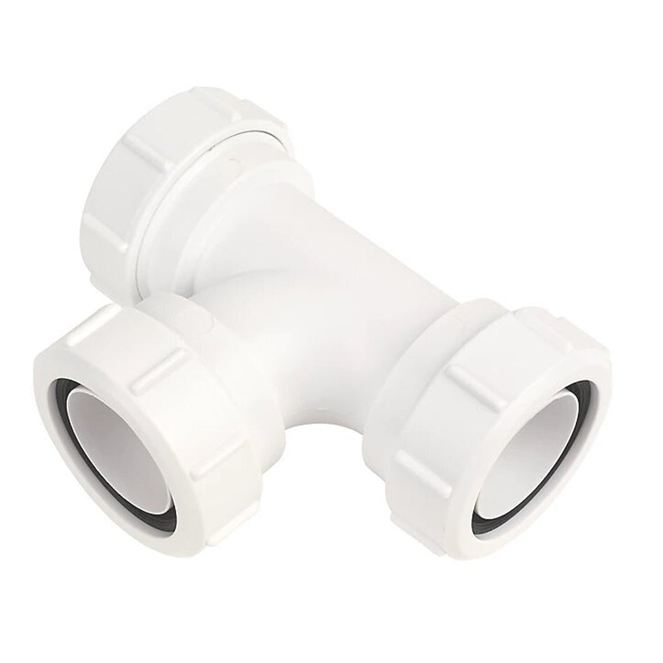 MCALPINE V1M SWEPT TEE WHITE 40MM