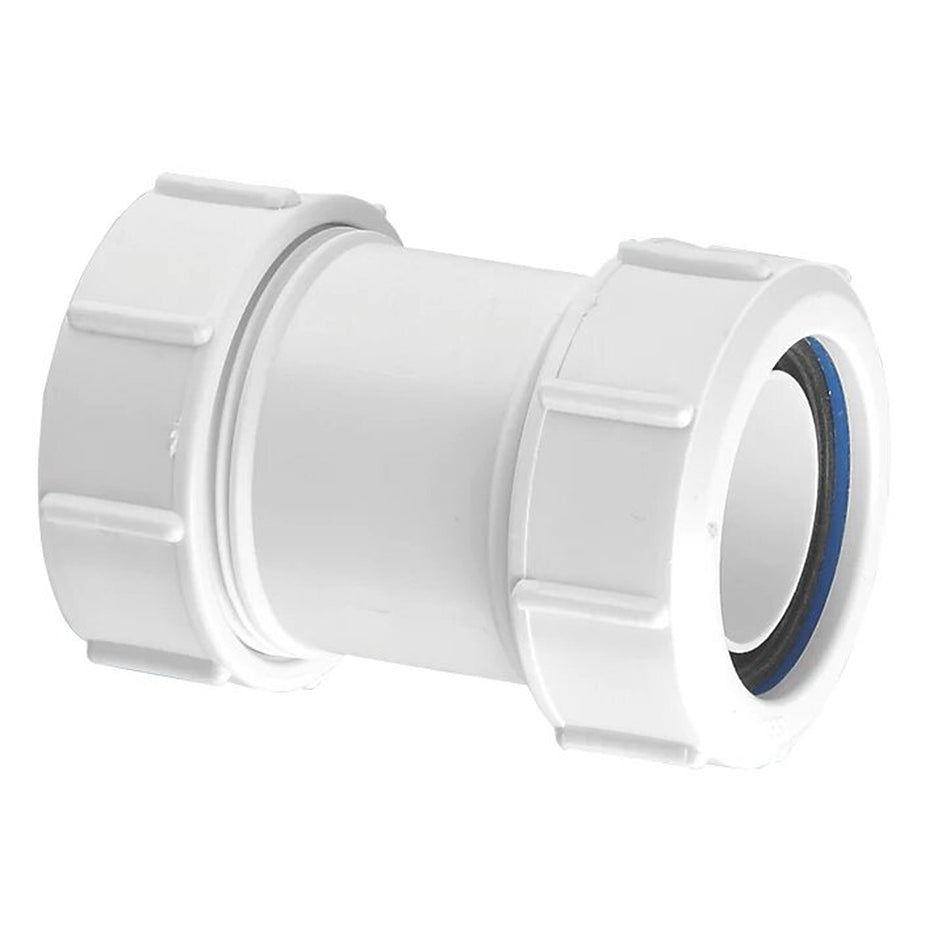 MCALPINE Z28M COMPRESSION STRAIGHT COUPLER WHITE 50MM X 50MM