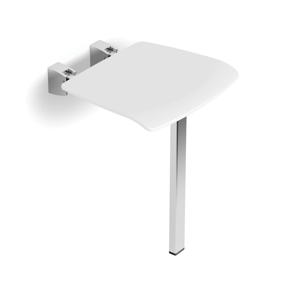 Shower Seat with Support Leg - White: Stylish, Foldable Design, Supports Up to 150kg (Copy)