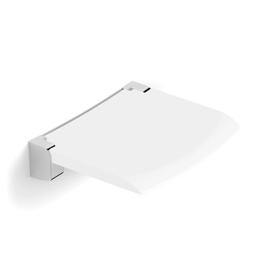 Shower Seat For Elderly - Wall Mounted Foldable - White