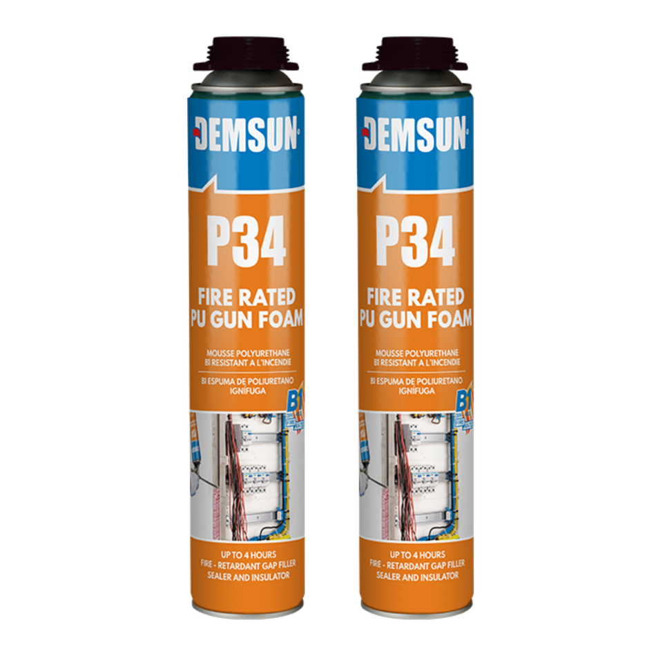 P34 Fire Rated PU Gun Foam – B1 Fire Resistant Polyurethane Expanding Foam for Sealing, Insulation & Mounting