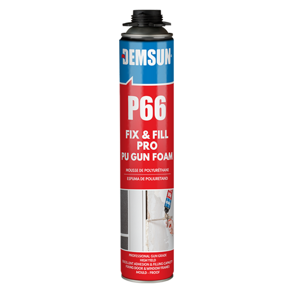 P66 Fix & Fill Pro PU Gun Foam – Professional Multi-Purpose Polyurethane Expanding Foam (High Yield)
