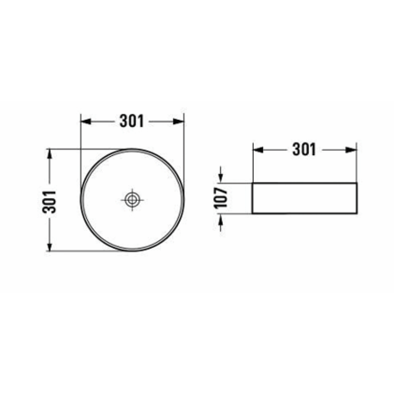 Matt White Round Countertop Basin - 300mm Diameter