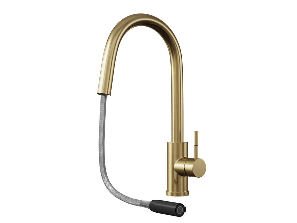 Kitchen Sink Mixer in Brushed Brass Colour