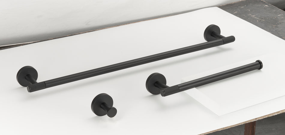 Toilet Roll Holder Wall-Mounted - Luxury Matt Black Toilet Paper Holder