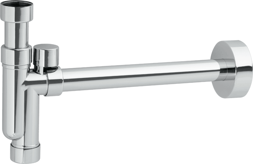 McAlpine C/P Brass Basin Trap, Pipe and Flange