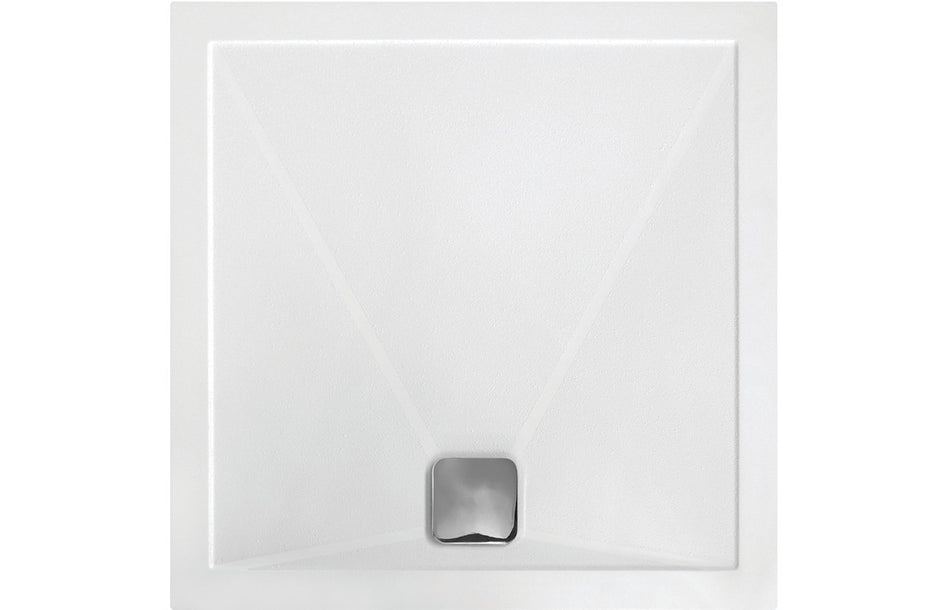 25mm Anti-Slip Ultra-Slim Square Shower Tray & Waste – Natural Stone Resin, Lifetime Guarantee