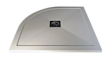 White quadrant shower tray with built-in waste and ultra-slim 25mm profile