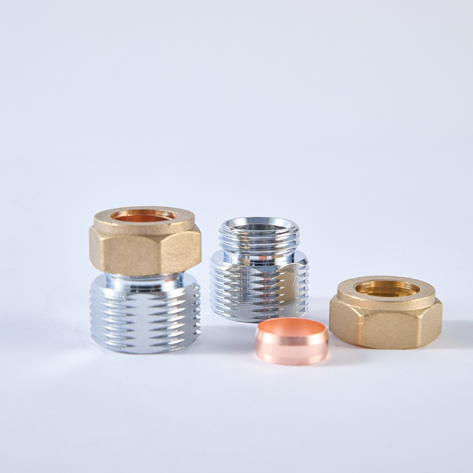 Shower Mounting Plate Fixing/Connection Nut 15mm x 3/4" MaIe Chrome (Pack of 2)