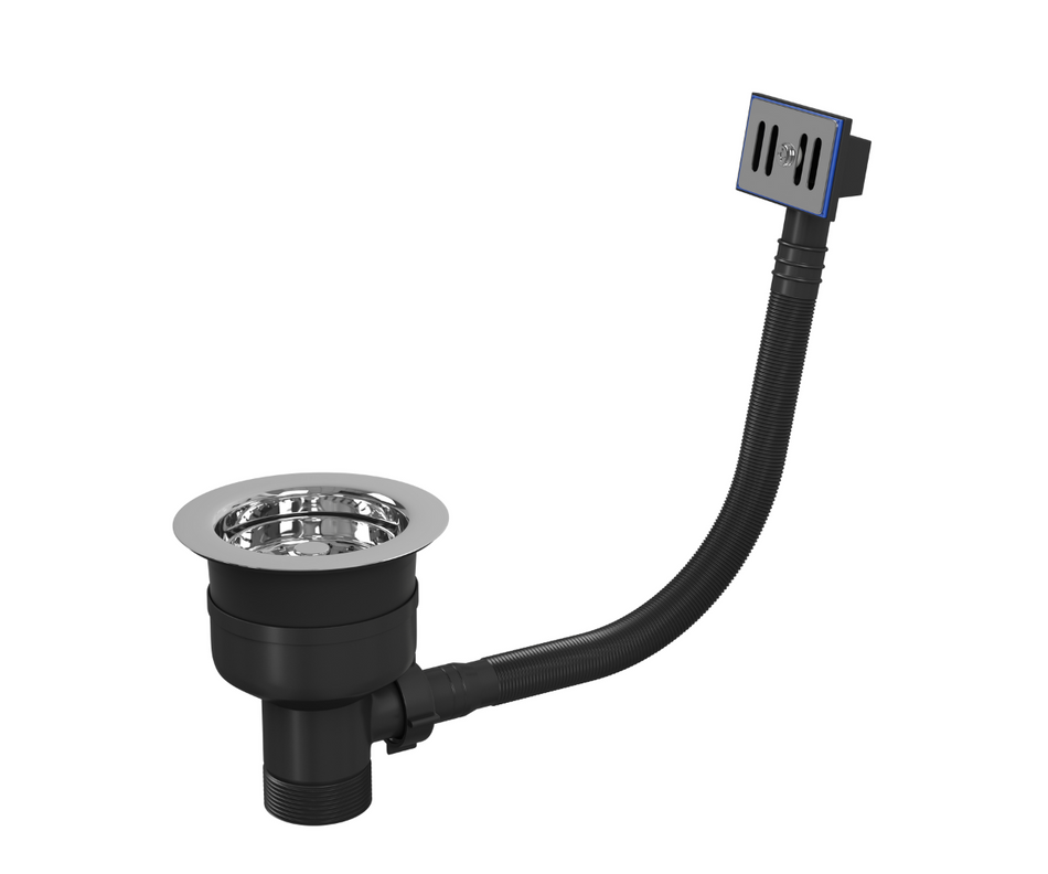 Top Fix Kitchen Sink Strainer – 90mm Stainless Steel Kitchen Sink Waste Kit - Chrome