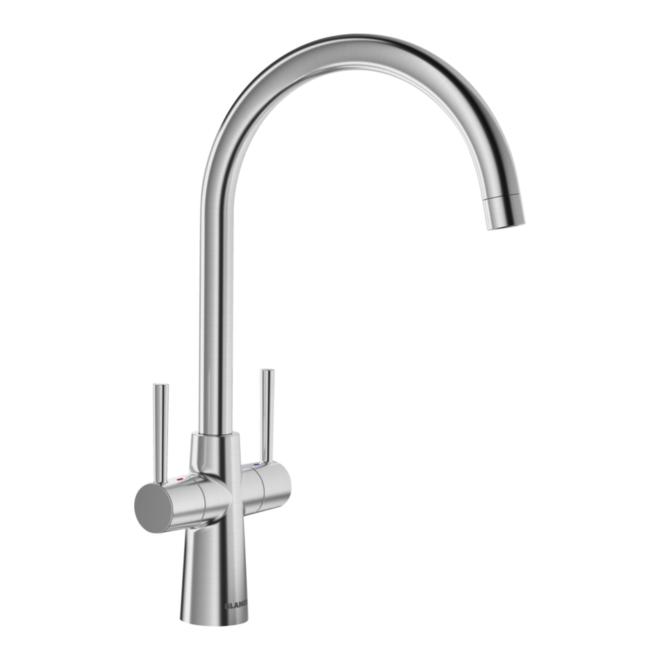 Blanco Max II Twin Lever Monobloc Mixer tap - PVD Steel - 526678